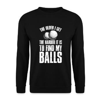 Golf Golfer Golfspieler Lustig Geschenk - Unisex Pullover - Schwarz - Vorne - Alina (178cm) & Michal (187cm)