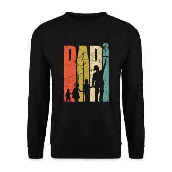Dad to the power of 3 father of three dad gift painter - Unisex Sweatshirt - black - Front - Alina (178cm) & Michal (187cm)