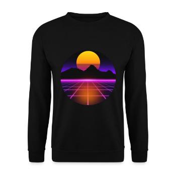 80s outrun vaporwave synthwave retro style - Unisex Sweatshirt - black - Front - Alina (178cm) & Michal (187cm)