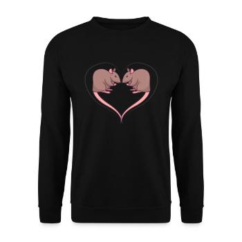 Ratten Liebe Lustig Geschenk - Unisex Pullover - Schwarz - Vorne - Alina (178cm) & Michal (187cm)
