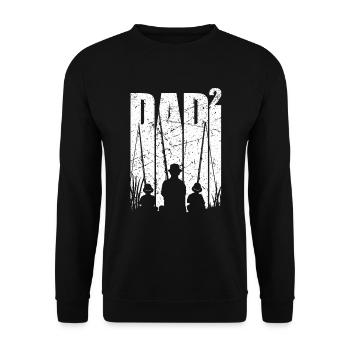 Papa 2 enfants cadeau de pêche double papa - Sweat-shirt Unisexe - noir - Devant - Alina (178cm) & Michal (187cm)