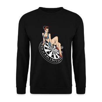 Darts saying design - Unisex Sweatshirt - black - Front - Alina (178cm) & Michal (187cm)