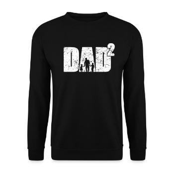 zweifacher Papa Vater zwei Kinder Vatertag - Unisex Pullover - Schwarz - Vorne - Alina (178cm) & Michal (187cm)