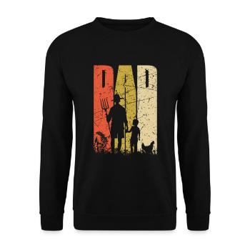Agriculteurs Cadeaux pour hommes : papa et fils - Sweat-shirt Unisexe - noir - Devant - Alina (178cm) & Michal (187cm)