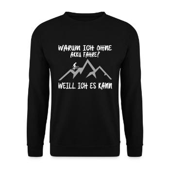 Biken Fahrrad Geschenkidee - Unisex Pullover - Schwarz - Vorne - Alina (178cm) & Michal (187cm)