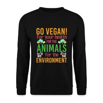 Vegan Vegan Lifestyle Animal Welfare Environmental Protection - Unisex Sweatshirt - black - Front - Alina (178cm) & Michal (187cm)