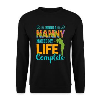 Funny babysitter nanny childminder saying - Unisex Sweatshirt - black - Front - Alina (178cm) & Michal (187cm)