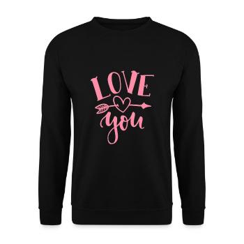 I love you - Unisex Sweatshirt - black - Front - Alina (178cm) & Michal (187cm)