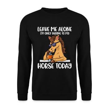 Cheval Cheval Équitation Cavalière Sport Drôle Cadeau - Sweat-shirt Unisexe - noir - Devant - Alina (178cm) & Michal (187cm)