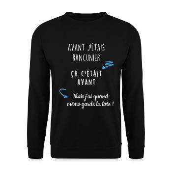 Avant j'étais rancunier - Sweat-shirt Unisexe - noir - Devant - Alina (178cm) & Michal (187cm)