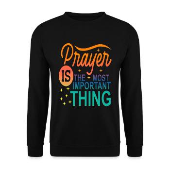 Beten Christliche Kleidung Gebet Gott Jesus Christ - Unisex Pullover - Schwarz - Vorne - Alina (178cm) & Michal (187cm)