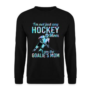 I’m Not Just Any Hockey Mom I Am The Goalie’s Mom - Sweat-shirt Unisexe - noir - Devant - Alina (178cm) & Michal (187cm)