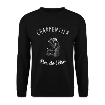 Charpentier - Sweat-shirt Unisexe - noir - Devant - Alina (178cm) & Michal (187cm)