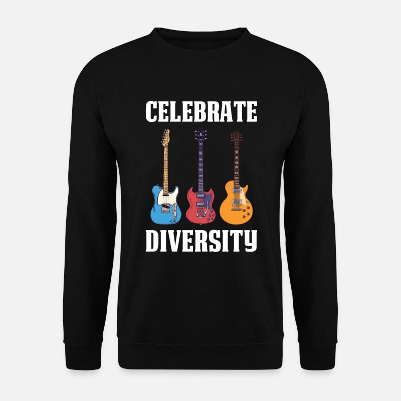 Celebrate Diversity Gitarre Geschenk - Unisex Pullover - Schwarz