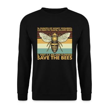 Bee Vintage Retro Funny Honey Requires - Unisex Sweatshirt - black - Front - Alina (178cm) & Michal (187cm)