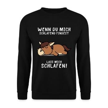 Pferd Schlafshirt Pyjama - Unisex Pullover - Schwarz - Vorne - Alina (178cm) & Michal (187cm)