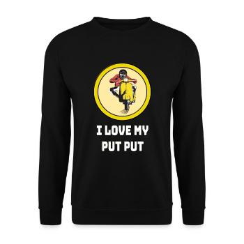 Moped Lustiger Spruch Mofafahrer Nostalgie - Unisex Pullover - Schwarz - Vorne - Alina (178cm) & Michal (187cm)