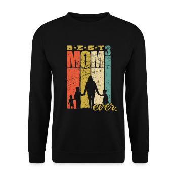 Meilleure maman Ever triple maman maman avec 3 enfants - Sweat-shirt Unisexe - noir - Devant - Alina (178cm) & Michal (187cm)