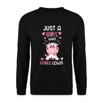 Vache Seulement Une fille, Les vaches Aime Les Fermiers - Sweat-shirt Unisexe - noir - Devant - Alina (178cm) & Michal (187cm)