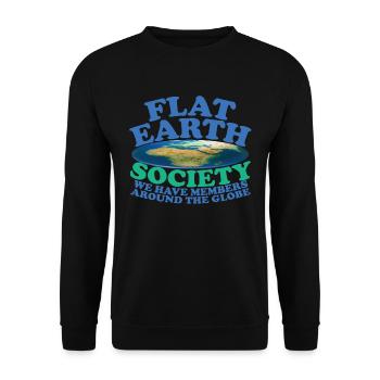 Flat Earth Society Members Around The Globe - Unisex Pullover - Schwarz - Vorne - Alina (178cm) & Michal (187cm)