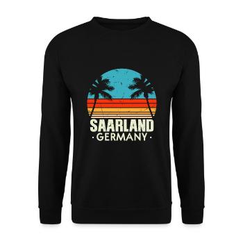 Saarland Retro Vintage Design - Unisex Pullover - Schwarz - Vorne - Alina (178cm) & Michal (187cm)