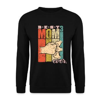 Meilleure mère triple mère Triple Maman 3 Enfants - Sweat-shirt Unisexe - noir - Devant - Alina (178cm) & Michal (187cm)