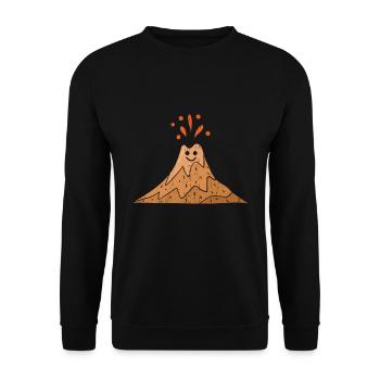 Cool volcan design - Sweat-shirt Unisexe - noir - Devant - Alina (178cm) & Michal (187cm)