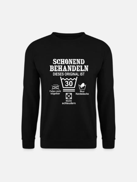 Schonend Behandeln 30 Geburtstag 30 Jahre Geschenk - Unisex Pullover - Schwarz