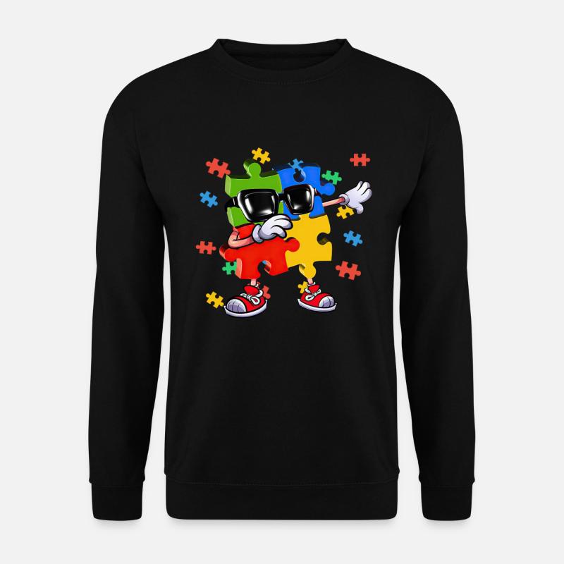 Dabbing Puzzle Piece - Unisex Pullover - Schwarz
