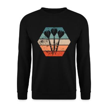 Fléchettes Fléchettes Rétro - Sweat-shirt Unisexe - noir - Devant - Alina (178cm) & Michal (187cm)
