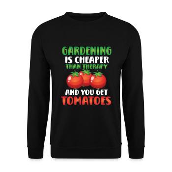 Funny Garden Saying Design - Unisex Sweatshirt - black - Front - Alina (178cm) & Michal (187cm)