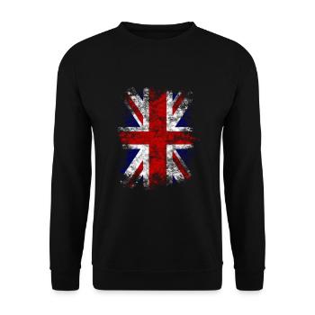 Great Britain Flag Grunge Patriotism Sport - Unisex Sweatshirt - black - Front - Alina (178cm) & Michal (187cm)