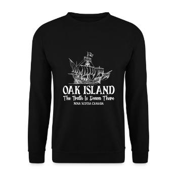 Oak Island Kanada Hunting - Unisex Pullover - Schwarz - Vorne - Alina (178cm) & Michal (187cm)