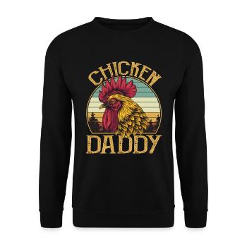 Chicken Daddy Vintage Retro Sunset - Sweat-shirt Unisexe - noir - Devant - Alina (178cm) & Michal (187cm)