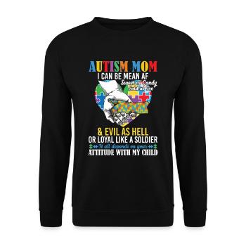 Autism Mom Puzzle Pieces Heart Autistic - Sweat-shirt Unisexe - noir - Devant - Alina (178cm) & Michal (187cm)