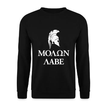 Spartan Molon Labe - Unisex Sweatshirt - black - Front - Alina (178cm) & Michal (187cm)