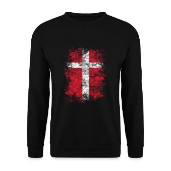 Danemark drapeau grunge vintage couleurs nationales - Sweat-shirt Unisexe - noir - Devant - Alina (178cm) & Michal (187cm)