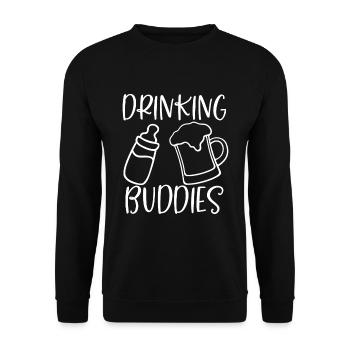Vater Baby Geburt Bier Geschenkidee Eltern - Unisex Pullover - Schwarz - Vorne - Alina (178cm) & Michal (187cm)