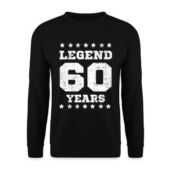 60. Geburtstag 60 Jahre 1961 Geschenk - Unisex Pullover - Schwarz - Vorne - Alina (178cm) & Michal (187cm)