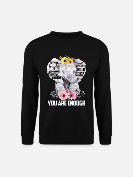 Elephant You Are Enough - Unisex Sweatshirt - black