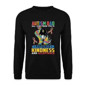 Autism Dad Patience Kindness Acceptance - Unisex Sweatshirt - black - Front - Alina (178cm) & Michal (187cm)