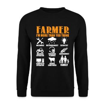 Farmer I’m More Than You Think - Sweat-shirt Unisexe - noir - Devant - Alina (178cm) & Michal (187cm)