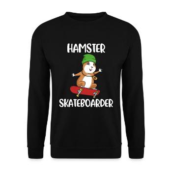 Hamster Skateboard Skateboard Geschenk - Unisex Pullover - Schwarz - Vorne - Alina (178cm) & Michal (187cm)