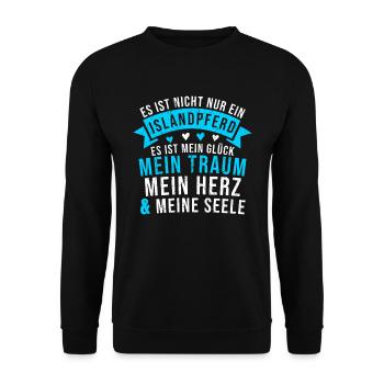 Islandpferde Islandpferd Island Pferd Reitsport - Unisex Pullover - Schwarz - Vorne - Alina (178cm) & Michal (187cm)