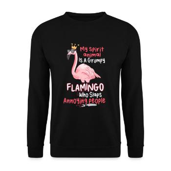 My Spirit Animal Is A Grumpy Flamingo - Sweat-shirt Unisexe - noir - Devant - Alina (178cm) & Michal (187cm)