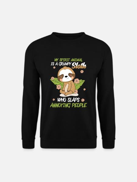 My Spirit Animal Is A Grumpy Sloth - Unisex Pullover - Schwarz