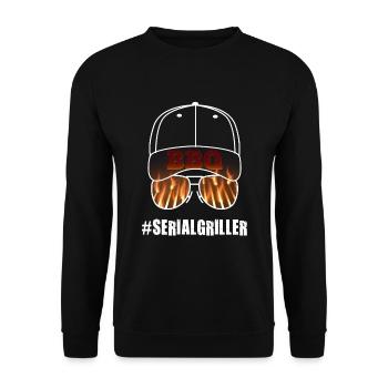 Serial Griller Grilling BBQ - Unisex Sweatshirt - black - Front - Alina (178cm) & Michal (187cm)
