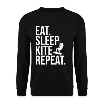 Kiteboarding Kite Kite Eat Sleep Kite KiteSurfing - Unisex Sweatshirt - black - Front - Alina (178cm) & Michal (187cm)