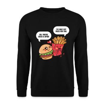 Burger Et Fries Burger cadeau - Sweat-shirt Unisexe - noir - Devant - Alina (178cm) & Michal (187cm)