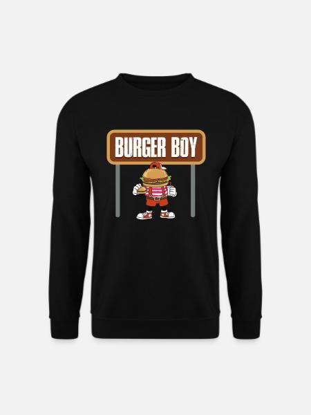Burger Boy Burger Geschenk - Unisex Pullover - Schwarz